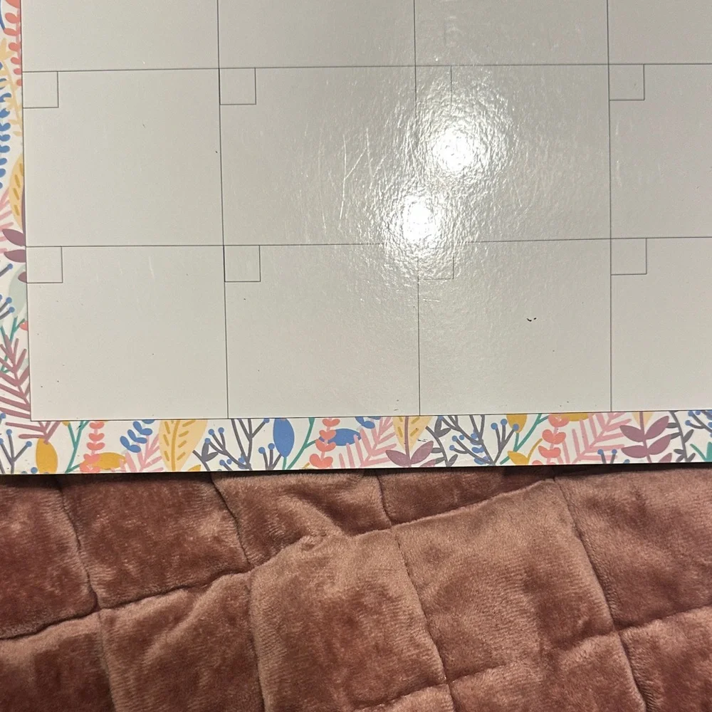 Floral Border Whiteboard Calendar - White - OS - $11